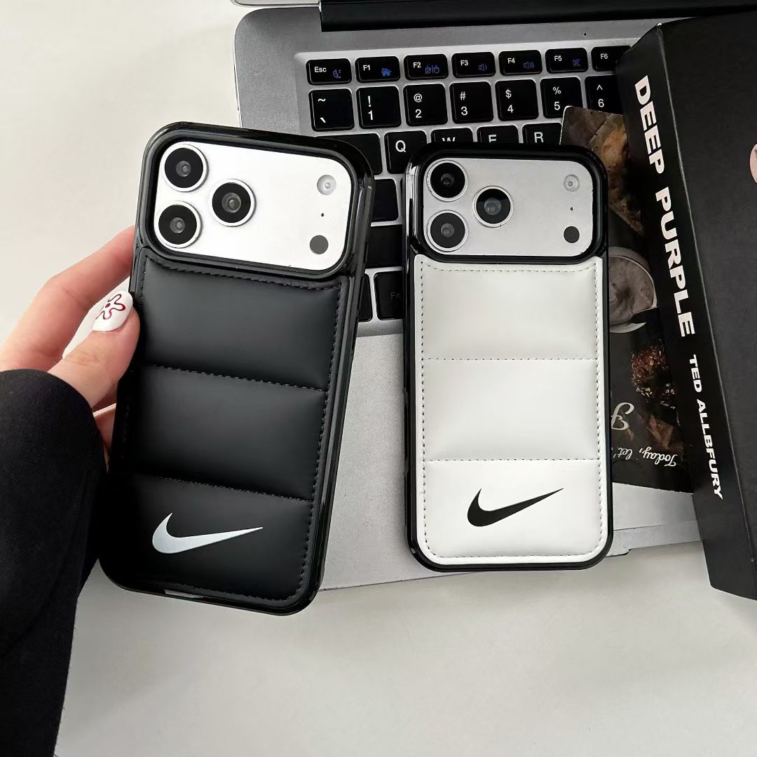 Nike Puffer Leather-Style iPhone Case with Camera Protection – iPhone 13 to 17 Pro Max