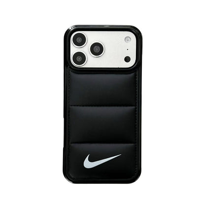 Nike Puffer Leather-Style iPhone Case with Camera Protection – iPhone 13 to 17 Pro Max