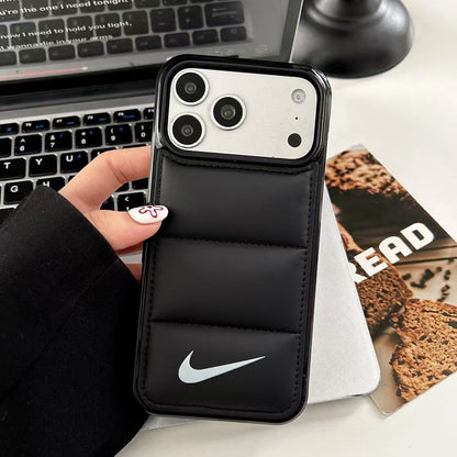 Nike Puffer Leather-Style iPhone Case with Camera Protection – iPhone 13 to 17 Pro Max