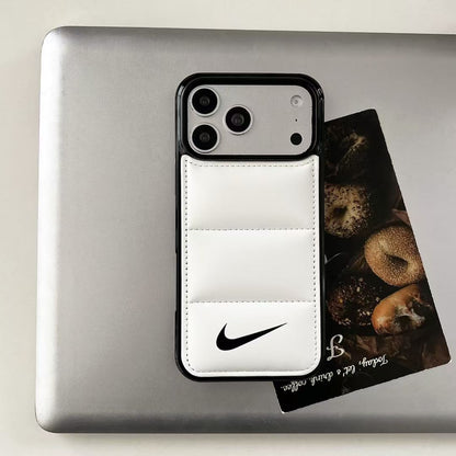 Nike Puffer Leather-Style iPhone Case with Camera Protection – iPhone 13 to 17 Pro Max