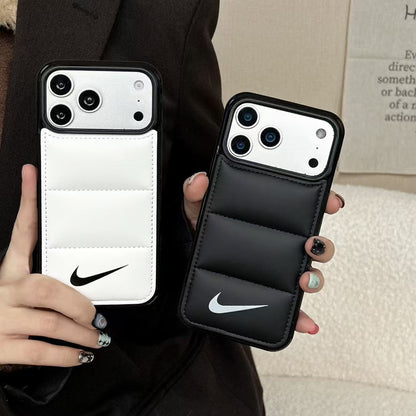 Nike Puffer Leather-Style iPhone Case with Camera Protection – iPhone 13 to 17 Pro Max