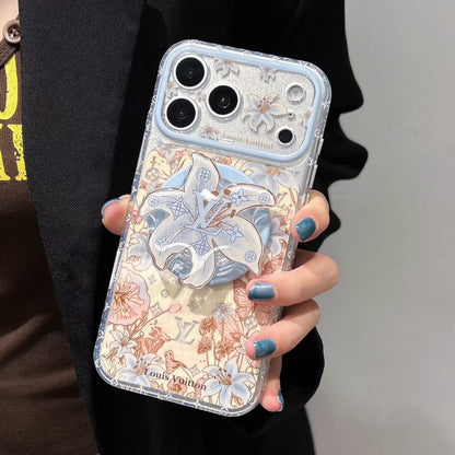 Louis Vuitton Floral MagSafe iPhone Case with Flower Grip Stand – iPhone 15 to 17 Pro Max