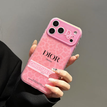 Dior Pink Leopard Print Clear iPhone Case – iPhone 15 to 18 Pro Max