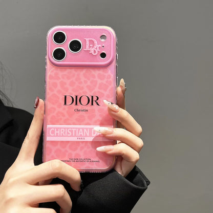 Dior Pink Leopard Print Clear iPhone Case – iPhone 15 to 18 Pro Max