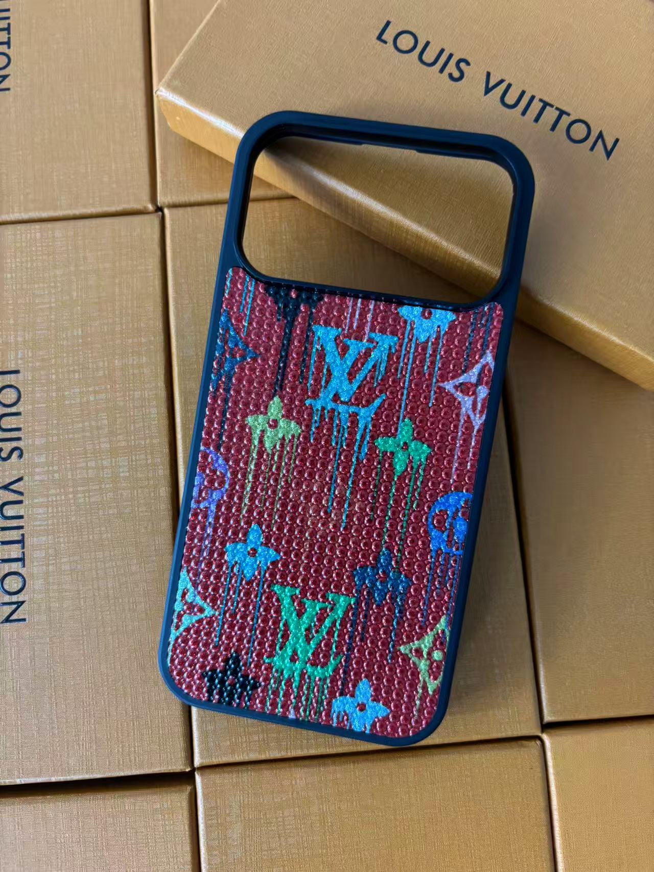Louis Vuitton Drip Monogram Crystal iPhone Case – iPhone 13 to 17 Pro Max