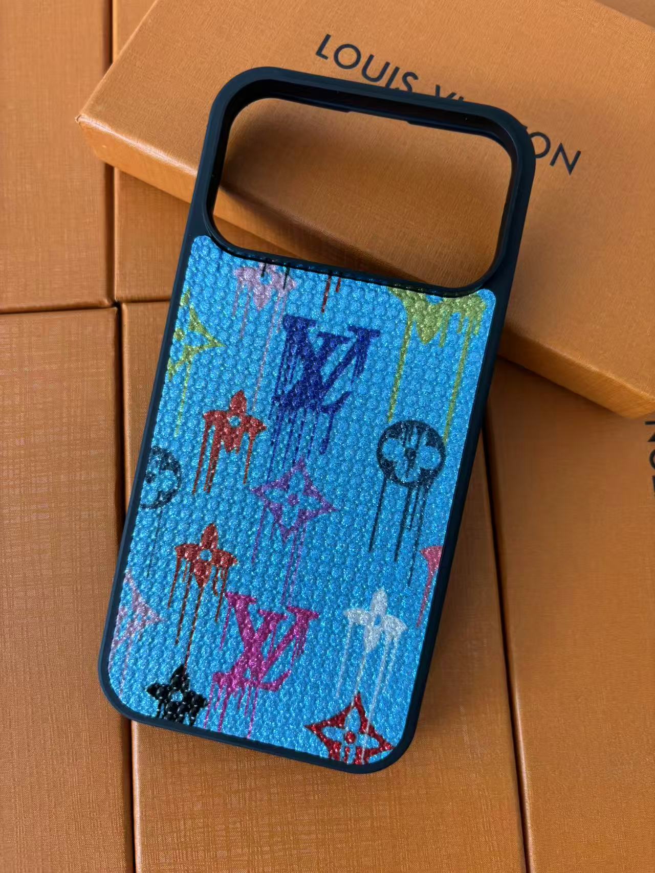 Louis Vuitton Drip Monogram Crystal iPhone Case – iPhone 13 to 17 Pro Max