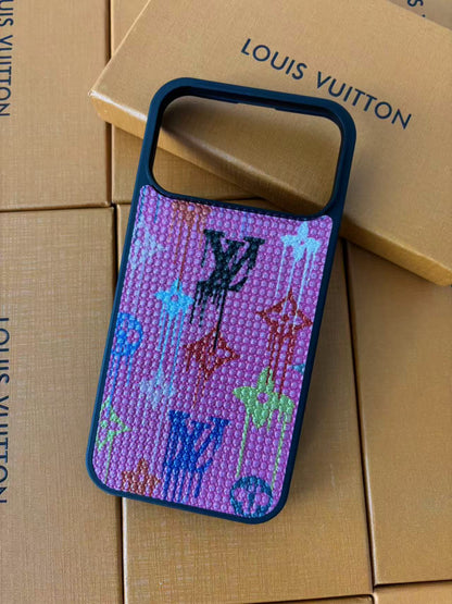 Louis Vuitton Drip Monogram Crystal iPhone Case – iPhone 13 to 17 Pro Max