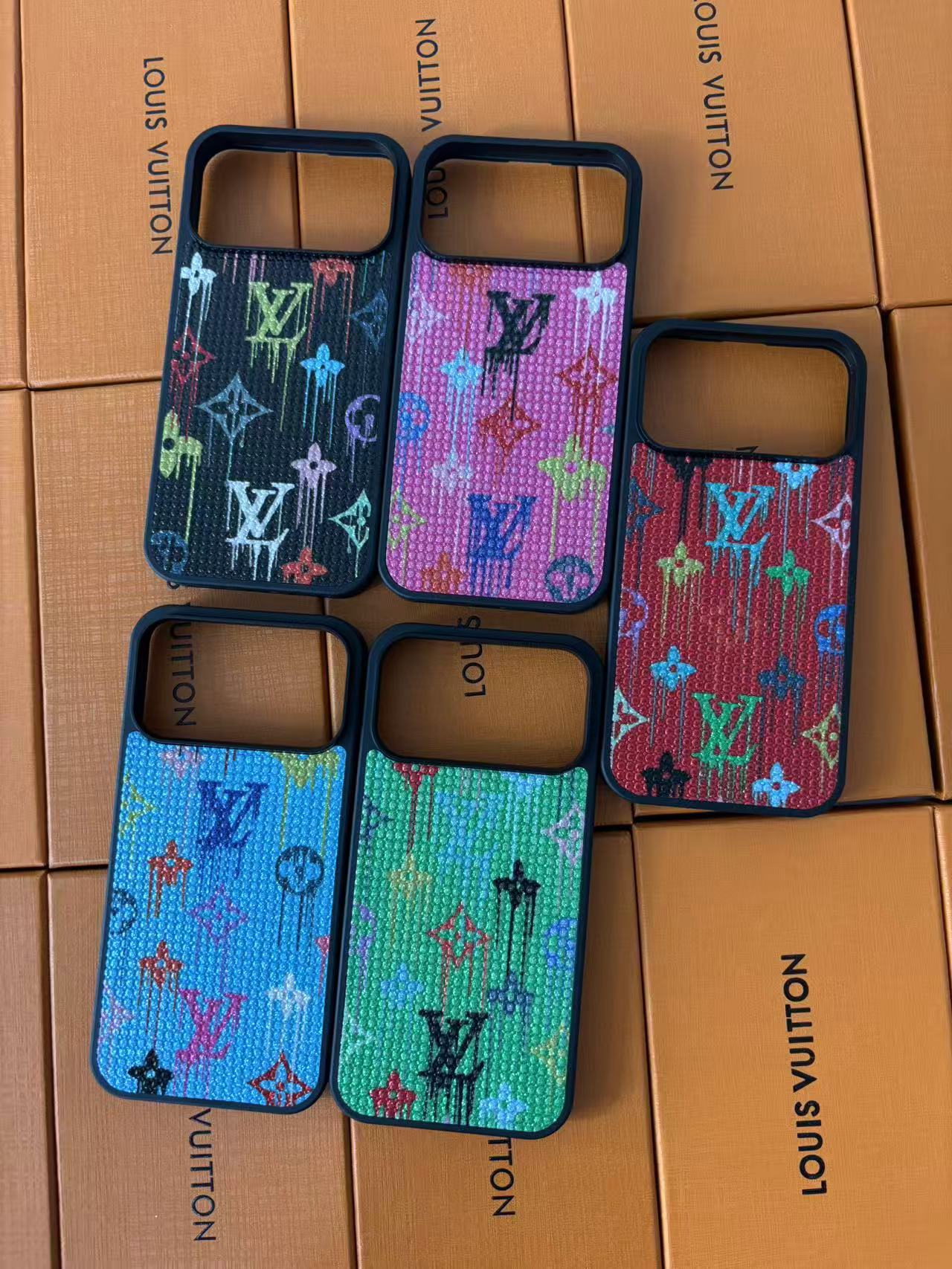 Louis Vuitton Drip Monogram Crystal iPhone Case – iPhone 13 to 17 Pro Max