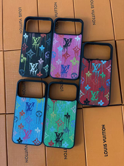 Louis Vuitton Drip Monogram Crystal iPhone Case – iPhone 13 to 17 Pro Max