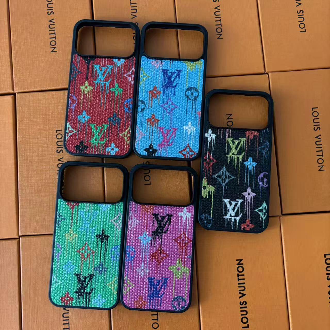 Louis Vuitton Drip Monogram Crystal iPhone Case – iPhone 13 to 17 Pro Max