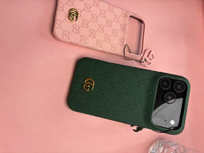 Gucci Embossed GG Ribbed iPhone Case with Logo Charm – iPhone 13 to 17 Pro Max