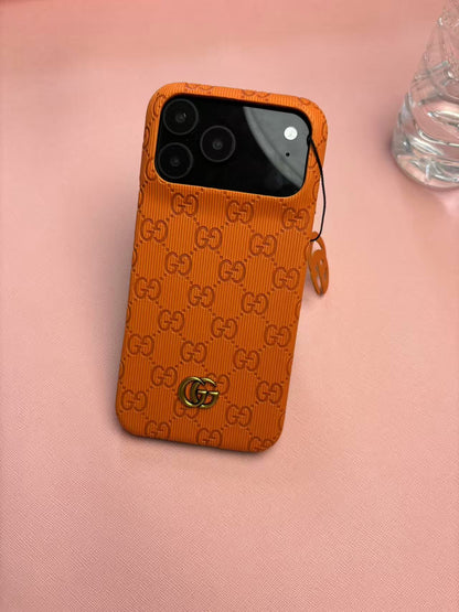 Gucci Embossed GG Ribbed iPhone Case with Logo Charm – iPhone 13 to 17 Pro Max