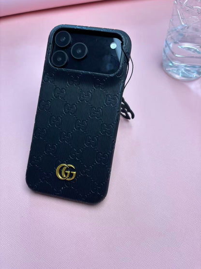 Gucci Embossed GG Ribbed iPhone Case with Logo Charm – iPhone 13 to 17 Pro Max
