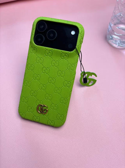 Gucci Embossed GG Ribbed iPhone Case with Logo Charm – iPhone 13 to 17 Pro Max