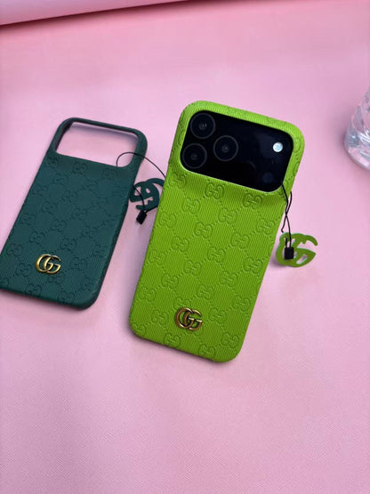 Gucci Embossed GG Ribbed iPhone Case with Logo Charm – iPhone 13 to 17 Pro Max