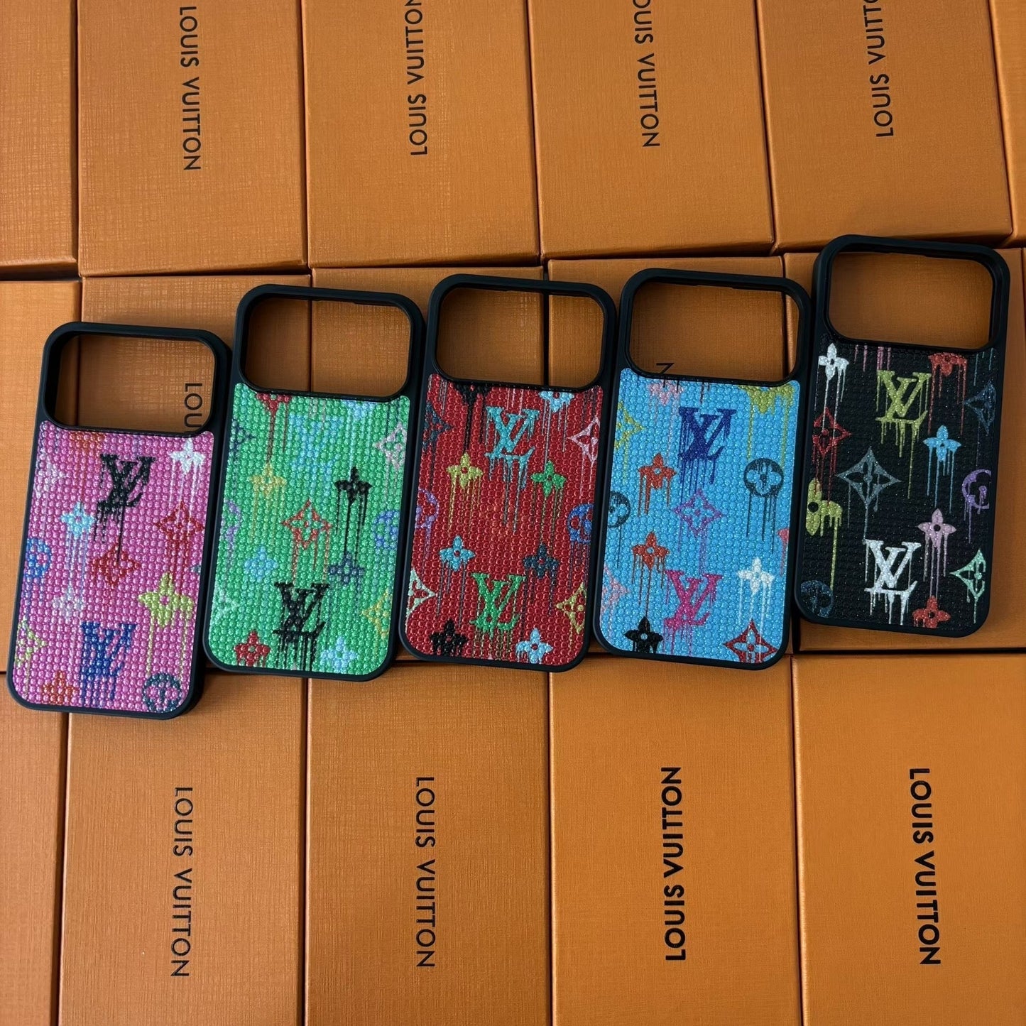 Louis Vuitton Drip Monogram Crystal iPhone Case – iPhone 13 to 17 Pro Max
