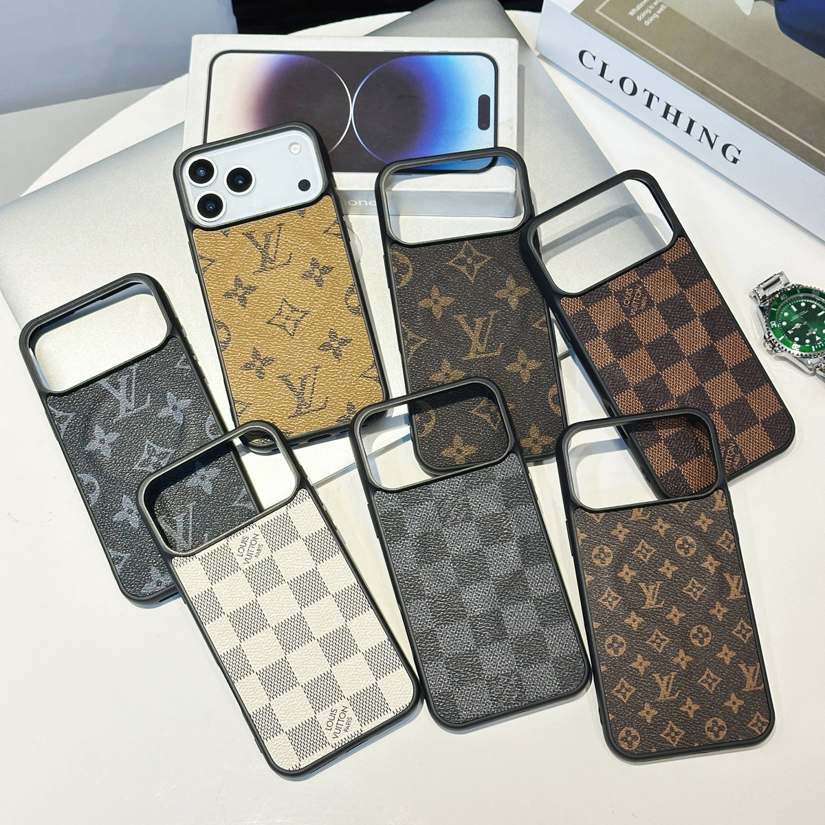 Louis Vuitton Monogram and Checkered iPhone Case for iPhone 13 to 18 Pro Max