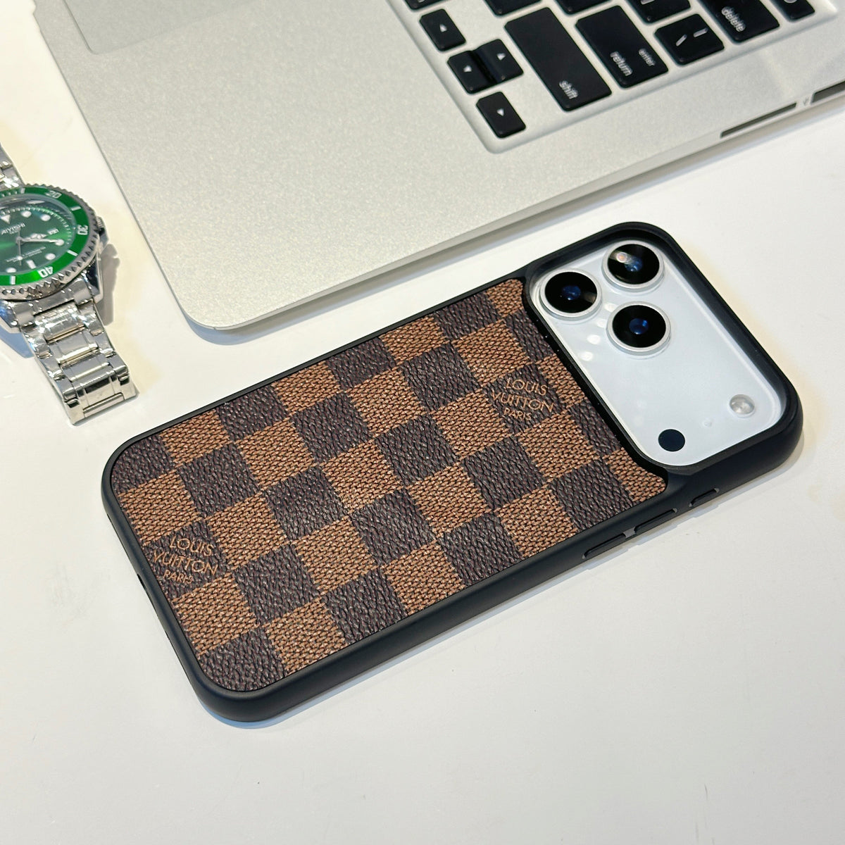 Louis Vuitton Monogram and Checkered iPhone Case for iPhone 13 to 18 Pro Max