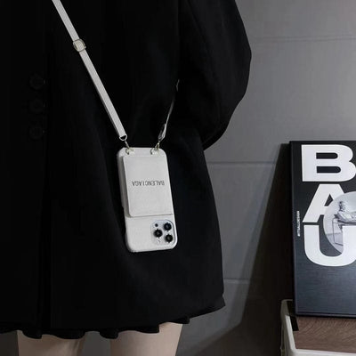 HypedEffect Balenciaga White Leather iPhone Cover - Back Pocket