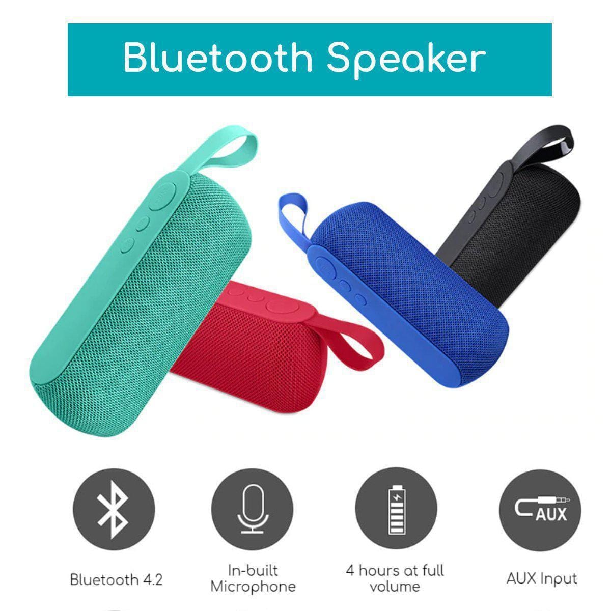 HypedEffect Built-in Microphone Bluetooth Portable Speaker 4.2
