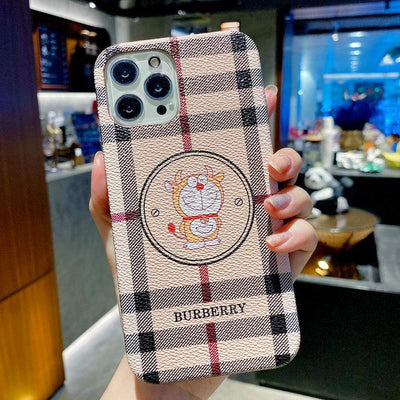 HypedEffect Burberry iphone case - Leather Fabric phone Cover