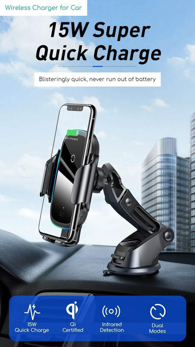 HypedEffect Car Phone Holder with Wireless Charging