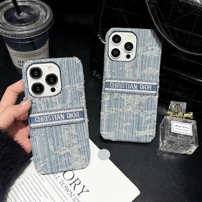 HypedEffect Christian Dior Denim-Inspired iPhone Case with Hand Strap