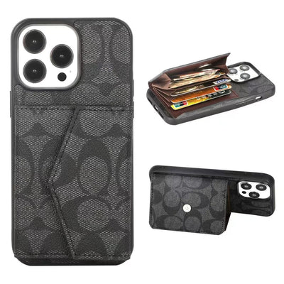 HypedEffect Coach Signature iPhone Case with Card Holder – Available for iPhone 11 to iPhone 16