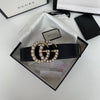 Hypedeffect Elegant Black Gucci Leather Belt - Embellished GG Buckle