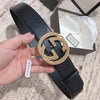 Hypedeffect Engraved Black Gucci Belt - Golden Louis Vuitton Buckle