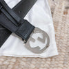 Hypedeffect Engraved Black Gucci Belt - Silver GG Buckle