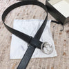 Hypedeffect Engraved Black Gucci Belt - Silver GG Buckle