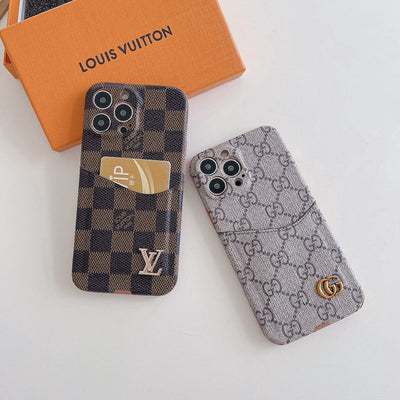 HypedEffect Famous Louis Vuitton & Gucci Patterns iPhone Cases with Extra Pouch