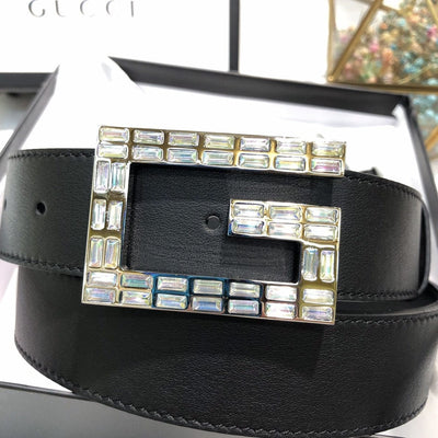 Hypedeffect Gucci Black Leather Belt - Glamorous Buckle.