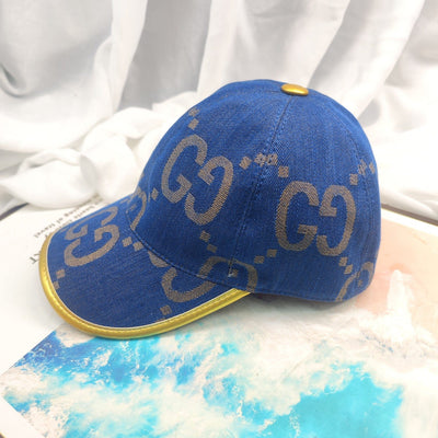 HypedEffect Gucci Blue Cap with Yellow Golden Touch