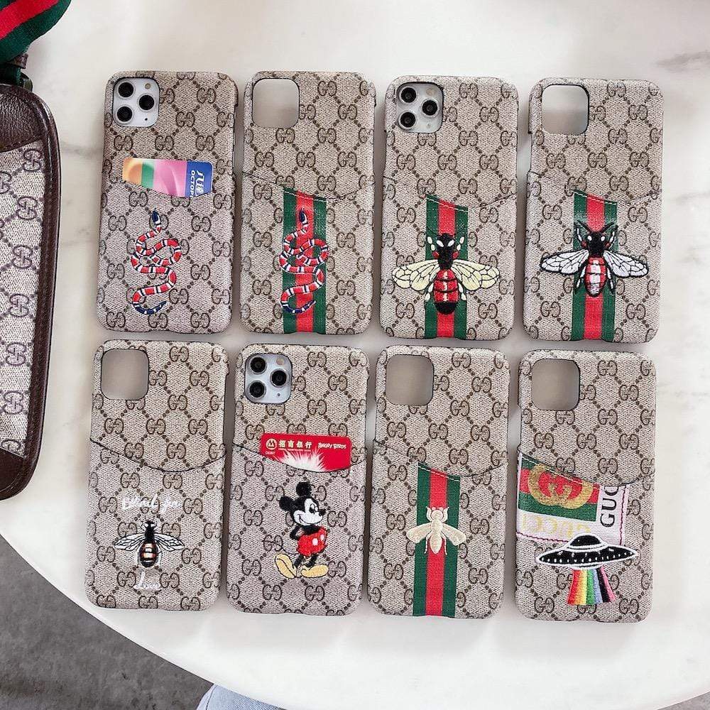 HypedEffect Gucci Iphone Cases With Card Pockets (iPhone 12 to 14)