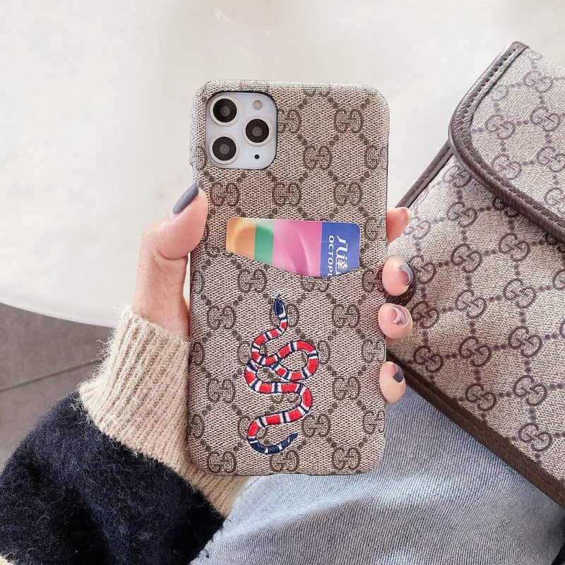HypedEffect Gucci Iphone Cases With Card Pockets (iPhone 12 to 14)