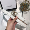 Hypedeffect Gucci Pure White Leather Belt - Glamorous Buckle
