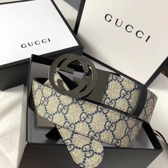 Hypedeffect Gucci Signature Leather Belt - Interlocking GG Buckle