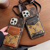 Hypedeffect LLC iPhone 12 - 15 Pro Max Leather Case With Louis Vuitton Phone Case Crossbody Lanyard Card