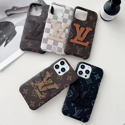 Hypedeffect LLC iPhone 12 - 15 Pro Max Louis Vuitton Phone Case With Leather Card Holder