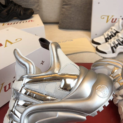 HypedEffect Louis Vuitton Futuristic Chrome Silver Sneakers