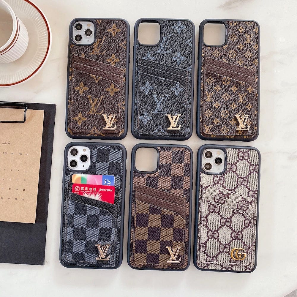 HypedEffect Louis Vuitton & Gucci iPhone Case Collection - Famous Patterns with Integrated Wallet