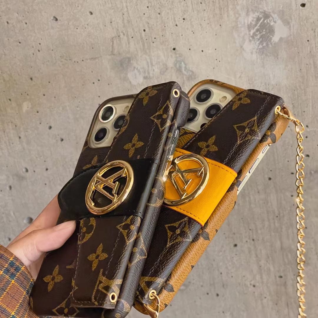 HypedEffect Louis Vuitton iPhone 14 Wallet Case With Straps | Louis Vuitton Back Pocket case for iPhone 14