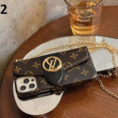 HypedEffect Louis Vuitton iPhone 14 Wallet Case With Straps | LV Back Pocket case for iPhone 14