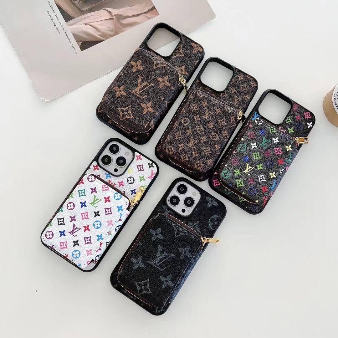 HypedEffect Louis Vuitton iPhone 15 Wallet Case | iPhone 15 Back Pocket Case