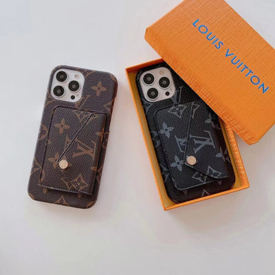 HypedEffect Louis Vuitton Leather Back Pocket Phone Case for iPhone 14