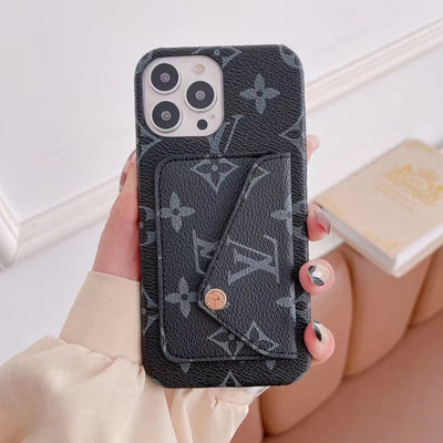 HypedEffect Louis Vuitton Leather Back Pocket Phone Case for iPhone 14