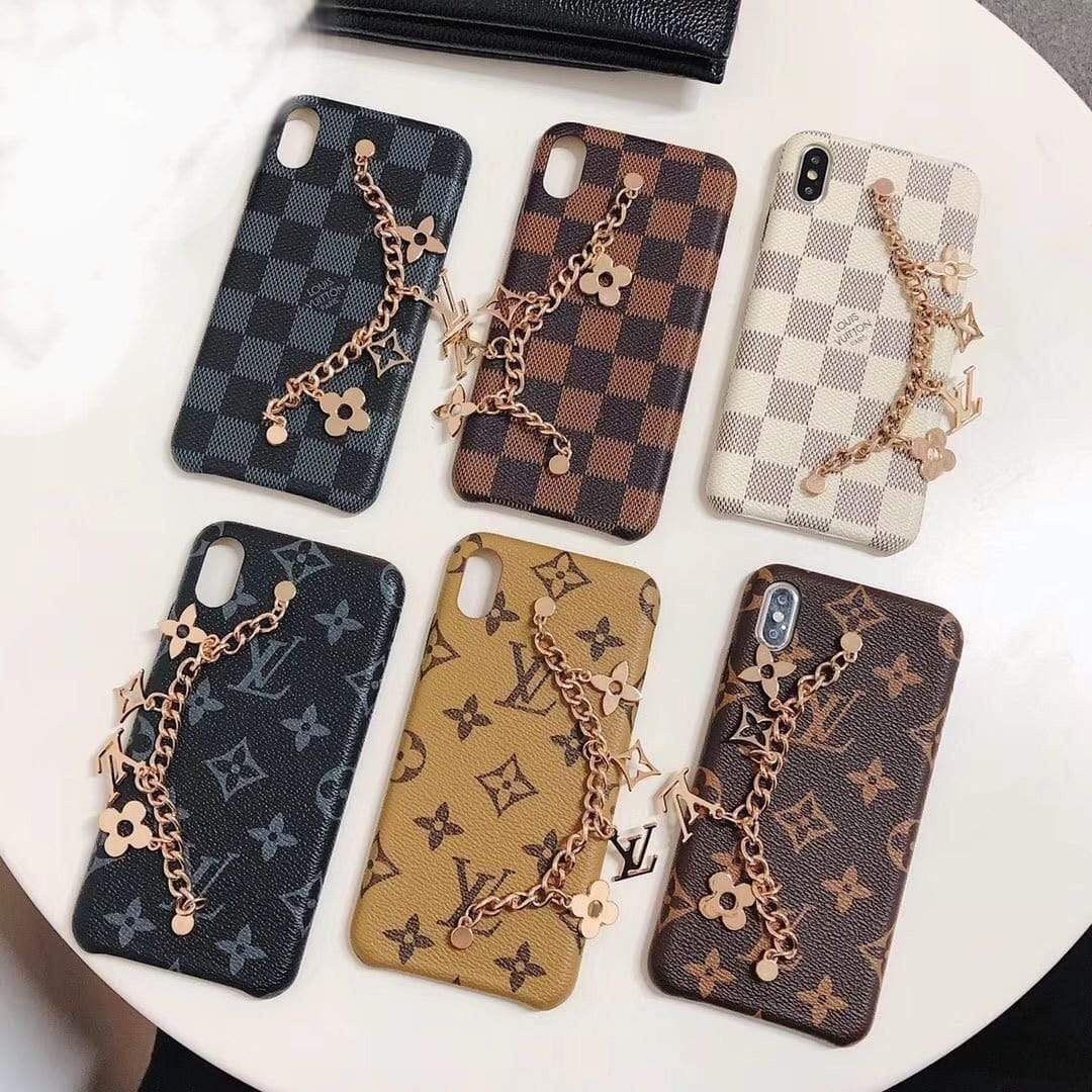 HypedEffect Louis Vuitton Leather Phone Cases With Straps for iPhone 14