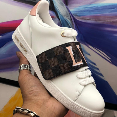 HypedEffect Louis Vuitton Premium White Stripey Leather Sneakers